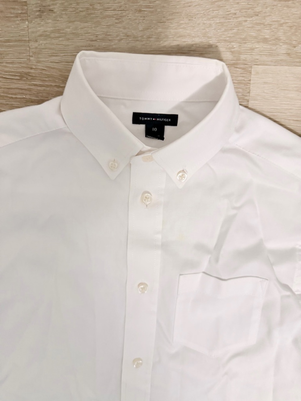 Tommy Hilfiger Boys White Button-Down Casual Shirt